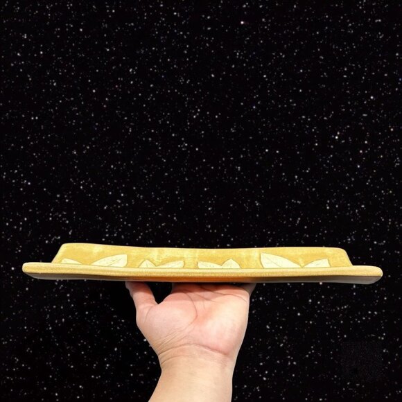 Cracker Tray Platter by Country Originals Oak Leaf Design Pottery Colombia 14”L - Picture 12 of 12